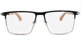 Negro con brazos tipo madera clara - 1 unidad disponible